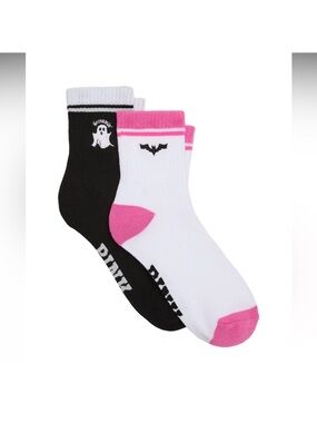 VS PINK Halloween Bat & Ghost 2-Pack Quarter Socks NEW